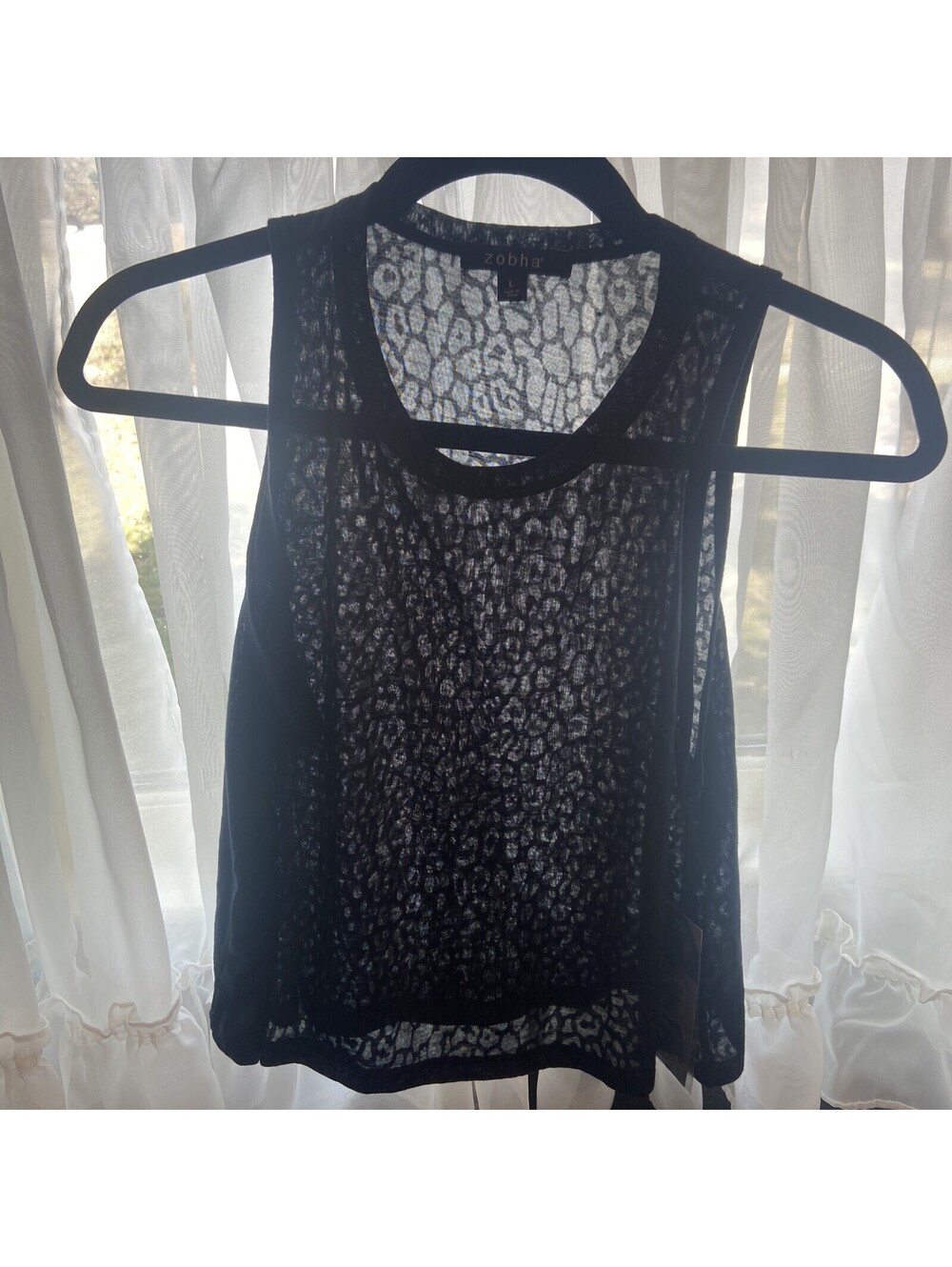Zobha Sz L NWT Active Top Black Sheer